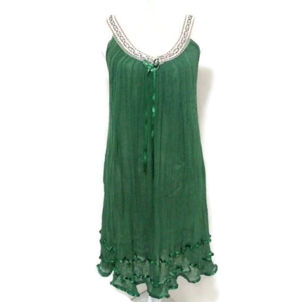 VTG Handsewn Sheer Chemise Cover up Nightie S/M
